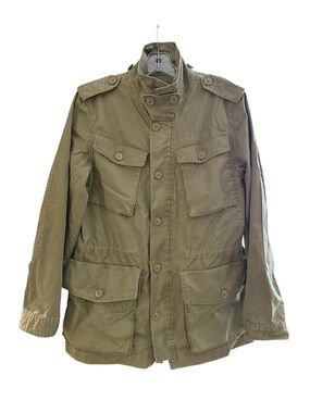 J.Crew Military Utility Field Jacket Army Olive Green M-65 Cotton Medium Olive M